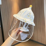 Palarie de Protectie pentru Bebelusi, Vivimall, Model Ratuste, Pescareasca, de Primavara si Toamna, cu Masca si Fermoar, 42 cm, pentru 0-3 Luni, Alb