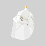 Palarie de Protectie pentru Bebelusi, Flippy, Model Ratuste, Pescareasca, de Primavara si Toamna, cu Masca si Fermoar, 45 cm, pentru 3-6 Luni, Alb