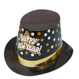 Pălărie tip Lincoln Flippy Happy New Year cu buline, negru și auriu, vedere frontală
