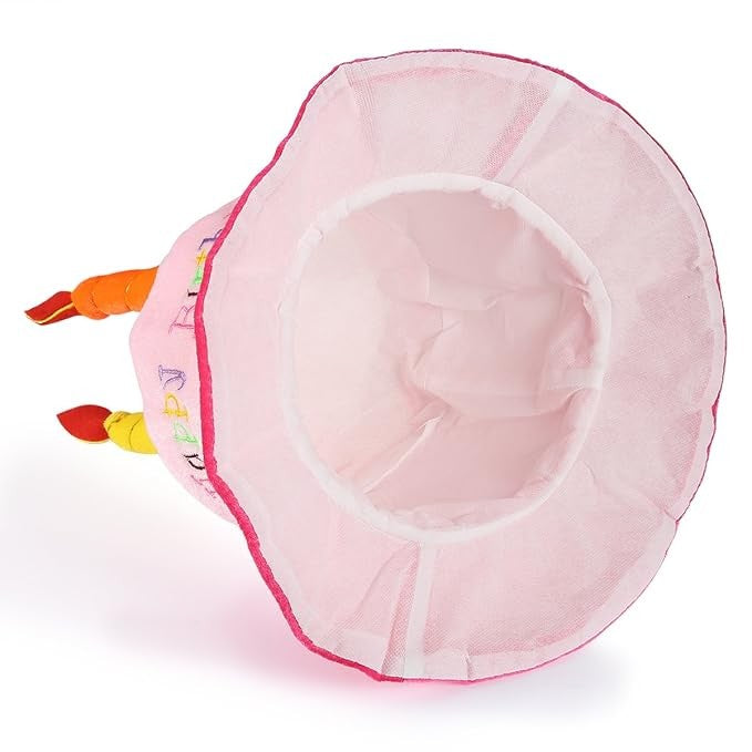 Palarie Happy Birthday, Flippy, Accesoriu pentru Petrecere, Model Tort, Tematica Aniversare, 60x60x55 cm, Roz