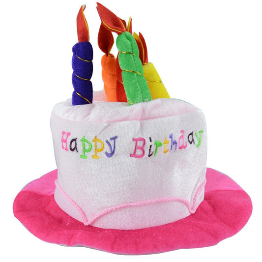 Palarie Happy Birthday, Flippy, Accesoriu pentru Petrecere, Model Tort, Tematica Aniversare, 60x60x55 cm, Roz