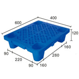 Detaliu structură grilă îngroșată palet transport Flippy 60x40 cm din plastic durabil, albastru