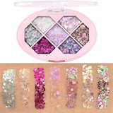 Paleta Cu Glitter, Varianta 2, 7 Nuante, Pentru Corp Si Par, 50 G, Rezistent La Apa, 9.8 X 6.8 Cm, Multicolor - vivimall.ro