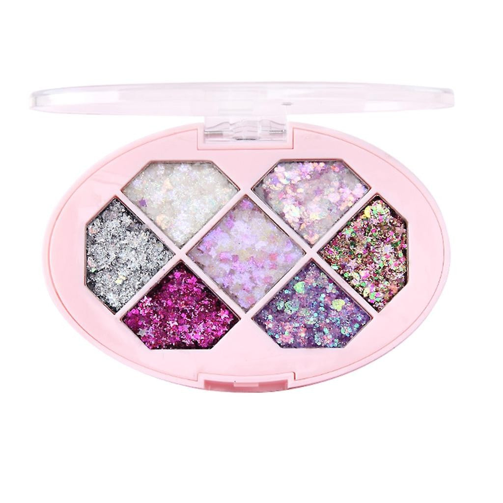 Paleta Cu Glitter, Varianta 2, 7 Nuante, Pentru Corp Si Par, 50 G, Rezistent La Apa, 9.8 X 6.8 Cm, Multicolor - vivimall.ro
