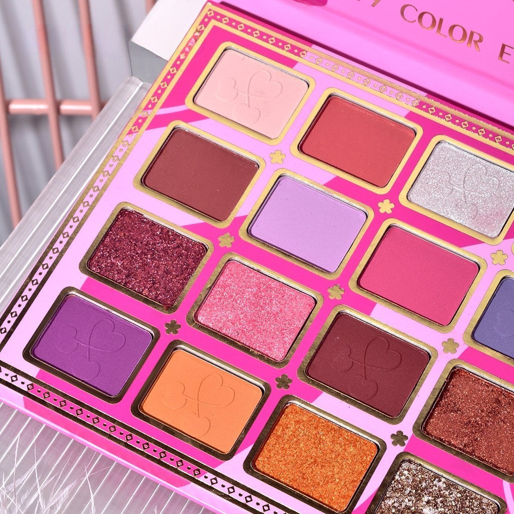Paleta De Machiaj, Kevin & Coco, Cherry Blossom. Fard De Pleoape, 19 Culori, 19.2 X 12.8 X 1.4 Cm - vivimall.ro