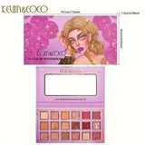 Paleta de farduri Kevin&Coco, 18 culori, nuante captivante, design compact, 19 x 10 cm, 180 g, multicolor - vivimall.ro