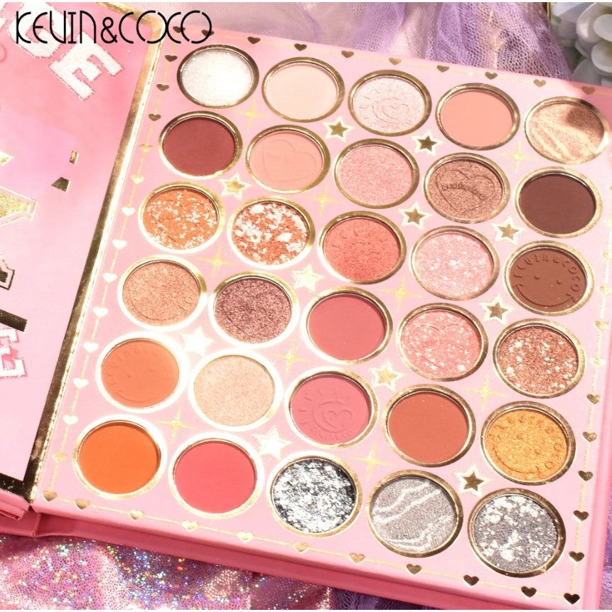 Paleta de Farduri Kevin&Coco, 72 culori, Stil Carte, 3 Straturi, Pudra Compacta, Clasic, Fara Sulfati, 14 x 14 cm, 90 g, multicolor - vivimall.ro