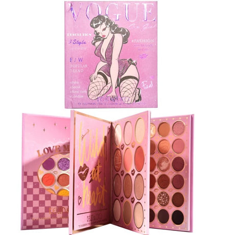 Paleta de Farduri Kevin&Coco, 72 culori, Stil Carte, 3 Straturi, Pudra Compacta, Clasic, Fara Sulfati, 14 x 14 cm, 80 g, multicolor - vivimall.ro