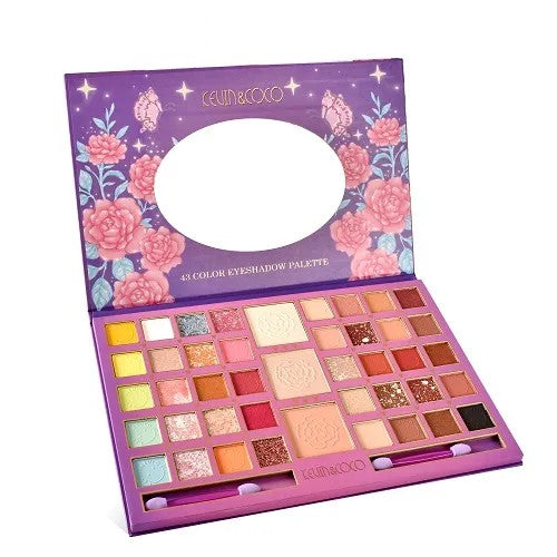 Paleta Farduri Kevin&Coco Varianta 1, 43 Culori, Farduri Mate Si Sidefate, Pudra Si Iluminator, 2 Aplicatoare Incluse, Dreptunghiulara, 400 G, 27.3 X 17.8 X 1.3 Cm, Valabilitate 3 Ani, Multicolor - vivimall.ro