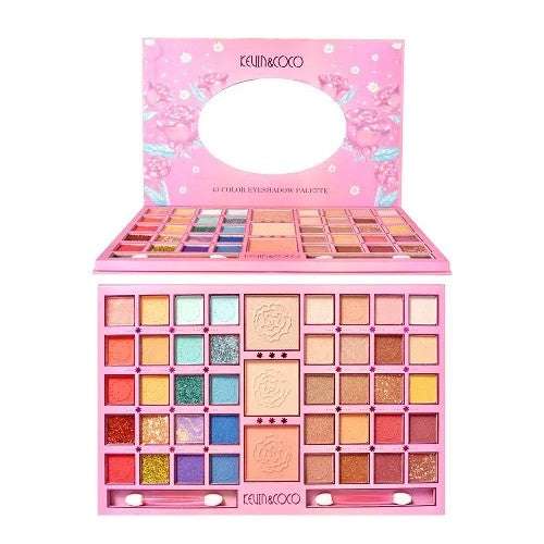 Paleta Farduri Kevin&Coco Varianta 2, 43 Culori, Farduri Mate Si Sidefate, Pudra Si Iluminator, 2 Aplicatoare Incluse, Dreptunghiulara, 400 G, 27.3 X 17.8 X 1.3 Cm, Valabilitate 3 Ani, Multicolor - vivimall.ro