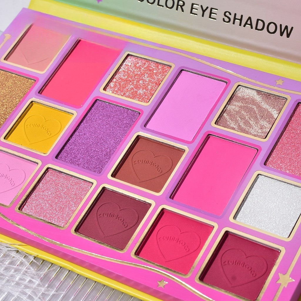 Palete de Machiaj, KEVIN & COCO, Candy Star. Fard de Pleoape, 18 culori, 19.3 x 12 x 1.4 cm - vivimall.ro