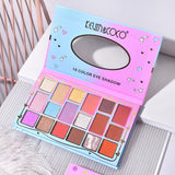 Palete de Machiaj, KEVIN & COCO, Pink Blue, Fard de Pleoape, 18 culori, 19.3 x 12 x 1.4 cm - vivimall.ro