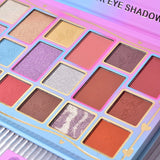 Palete de Machiaj, KEVIN & COCO, Pink Blue, Fard de Pleoape, 18 culori, 19.3 x 12 x 1.4 cm - vivimall.ro