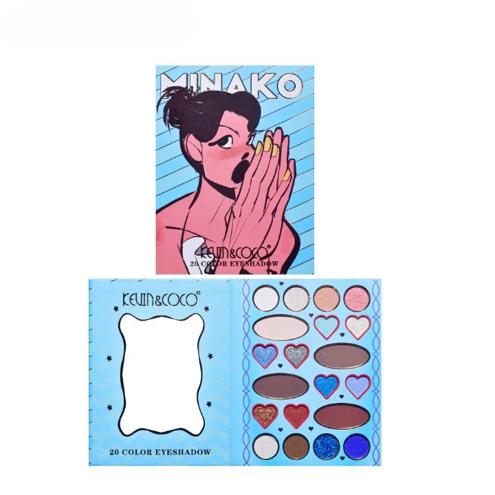 Paleta de Machiaj, KEVIN&amp;COCO, 20 Culori Blue Girl, Fard de Pleoape si Blush, Albastru - vivimall.ro