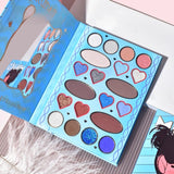 Paleta de Machiaj, KEVIN&amp;COCO, 20 Culori Blue Girl, Fard de Pleoape si Blush, Albastru - vivimall.ro