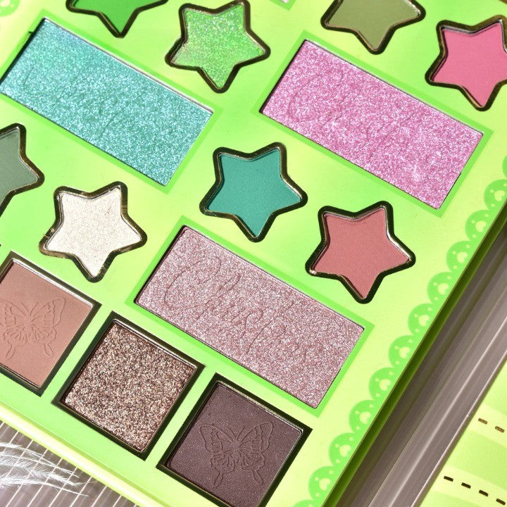 Paleta de Machiaj, KEVIN&amp;COCO, 20 Culori Green Girl, Fard de Pleoape si Blush, Verde - vivimall.ro