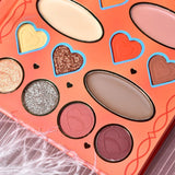 Paleta de Machiaj, KEVIN&amp;COCO, 20 Culori Orange Girl, Fard de Pleoape si Blush, Portocaliu - vivimall.ro