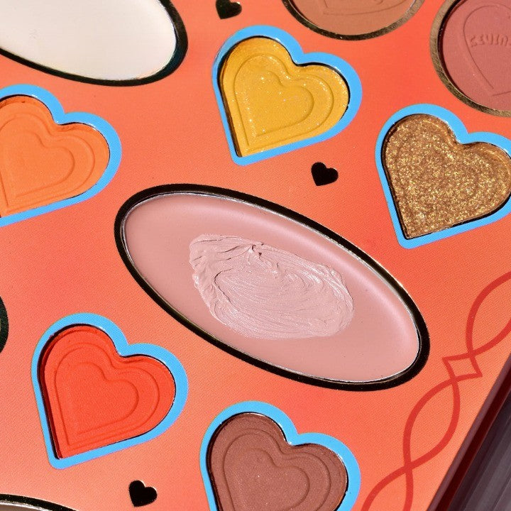 Paleta de Machiaj, KEVIN&amp;COCO, 20 Culori Orange Girl, Fard de Pleoape si Blush, Portocaliu - vivimall.ro