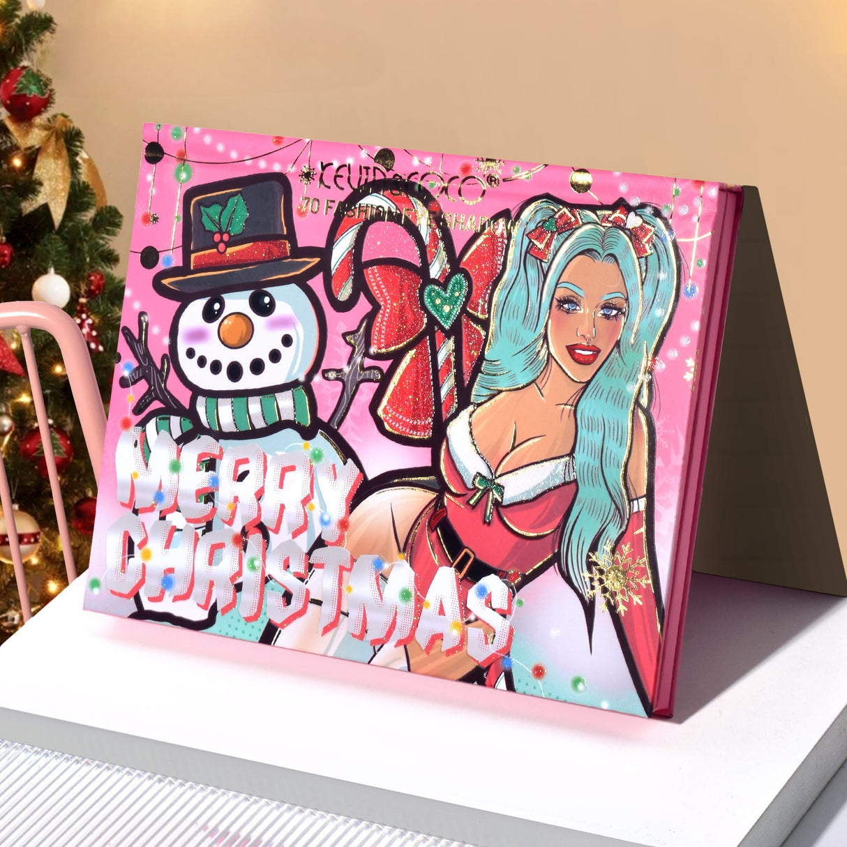 Trusa De Machiaj, Kevin & Coco, Snowy Christmas, 70 Culori, 22.5 X 17 X 2 Cm - vivimall.ro