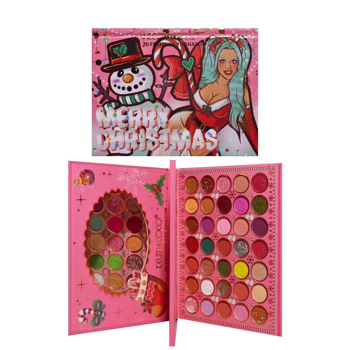 Trusa De Machiaj, Kevin & Coco, Snowy Christmas, 70 Culori, 22.5 X 17 X 2 Cm - vivimall.ro