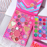 Trusa de Machiaj, KEVIN & COCO, Mean Girl Heart, Fard de Pleoape, Iluminator, Blush Cremos, 96 culori, 21 x 15.7 x 2.4 cm - vivimall.ro