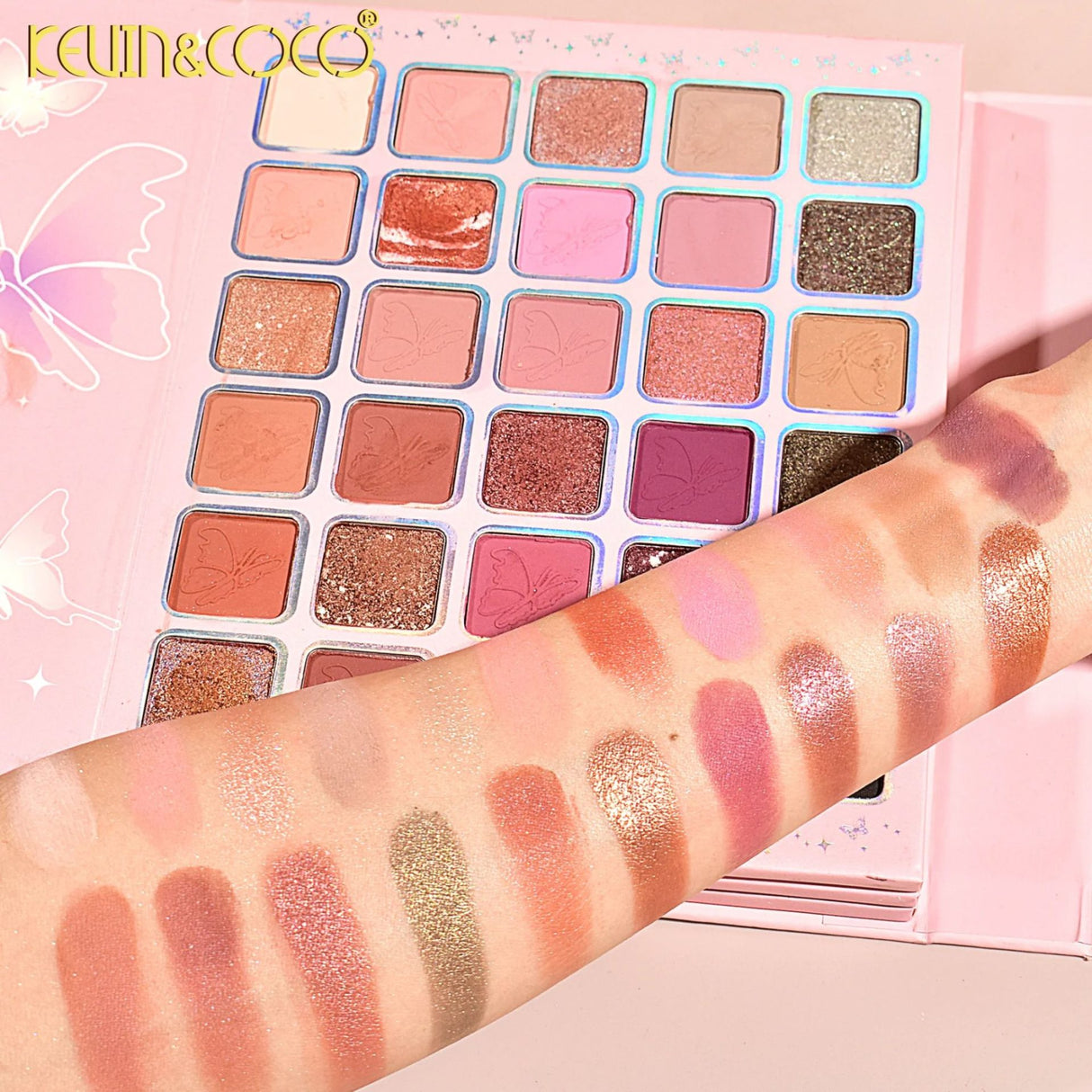 Set  Machiaj Profesional, Kevin&Coco, Trusa Multifunctionala pentru Ochi, Buze si Fata, 96 Nuante Mixte, Pigmentare Intensa, pentru Toate  Tipurile de Ten, 21x16.5x3.6cm, Multicolora - vivimall.ro