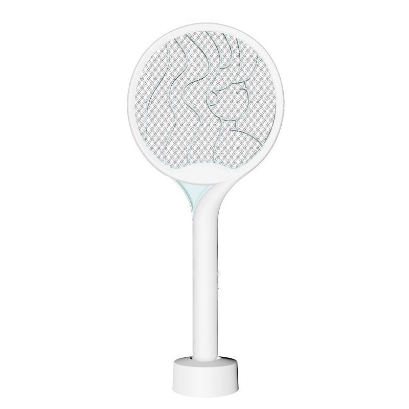 Paleta Electrica pentru Tantari, Muste si Tantari 2in1, Vivimall, Reincarcabila, Incarcare USB, 2600V, Plastic, Casa si Gradina, Anti-insecte, Stand, 23x51 cm, Alb - vivimall.ro