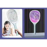 Paleta Electrica pentru Tantari, Muste sau Insecte LED, Vivimall, Reincarcabila, Incarcare USB, Plastic, Casa si Gradina, Anti-insecte, Alb-Albastru - vivimall.ro