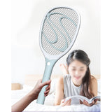 Paleta Electrica Pentru Tantari, Muste Sau Insecte Led, Reincarcabila, Incarcare Usb, Plastic, Casa Si Gradina, Anti-Insecte, Alb-Albastru - vivimall.ro