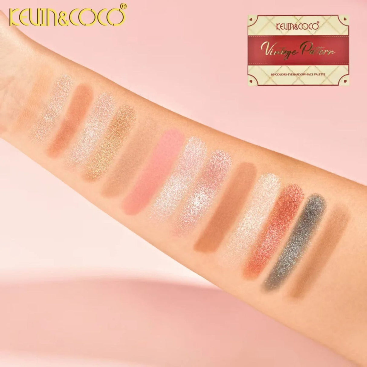 Paleta Machiaj Profesionala, Kevin&Coco, 60 Nuante Pigmentate,Fard Pleoape Mate si Sidefate, Multicolor - vivimall.ro
