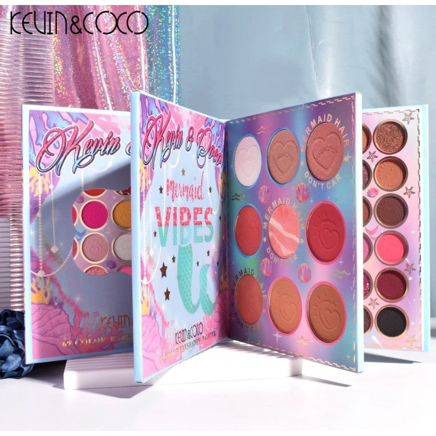 Paleta Farduri Kevin&Coco, 69 Nuante, Blush, Iluminator, Conturing, Deschidere Tip Carte, 18.6 X 16.5 Cm, 97 G, Multicolor - vivimall.ro