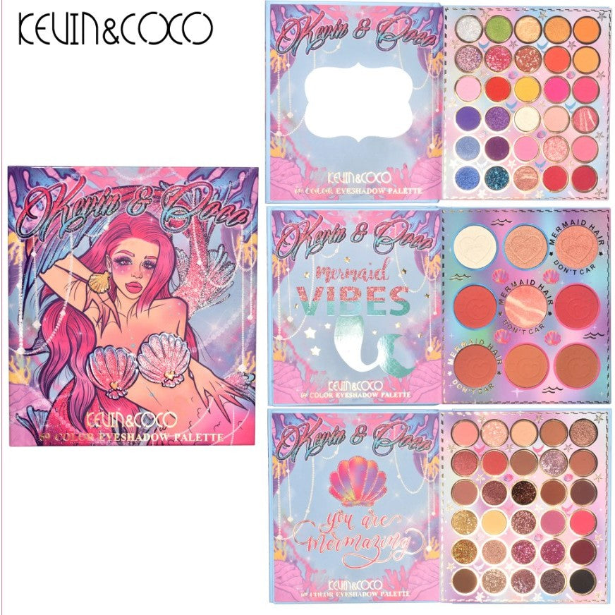 Paleta farduri Kevin&Coco, 69 nuante, blush, iluminator, conturing, deschidere tip carte, 18.6 x 16.5 cm, 97 g, multicolor - vivimall.ro