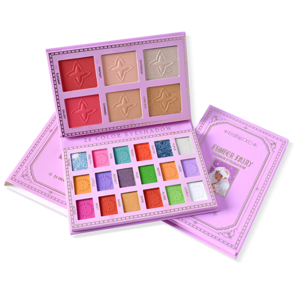 Paleta Farduri Kevin&Coco, Tip Carte, 24 Culori, Iluminator Si Blush Inclus, Dreptunghiulara, 210 G, 16.2 X 10.8 X 2.2 Cm, Valabilitate 3 Ani, Multicolor - vivimall.ro