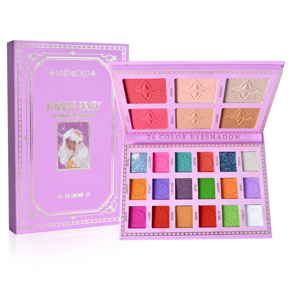 Paleta Farduri Kevin&Coco, Tip Carte, 24 Culori, Iluminator Si Blush Inclus, Dreptunghiulara, 210 G, 16.2 X 10.8 X 2.2 Cm, Valabilitate 3 Ani, Multicolor - vivimall.ro