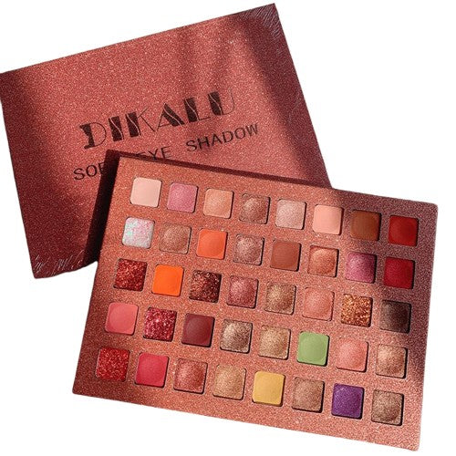 Paleta de farduri cu 40 de culori pigmentate, Roz cu sclipici,  Vivimall - vivimall.ro