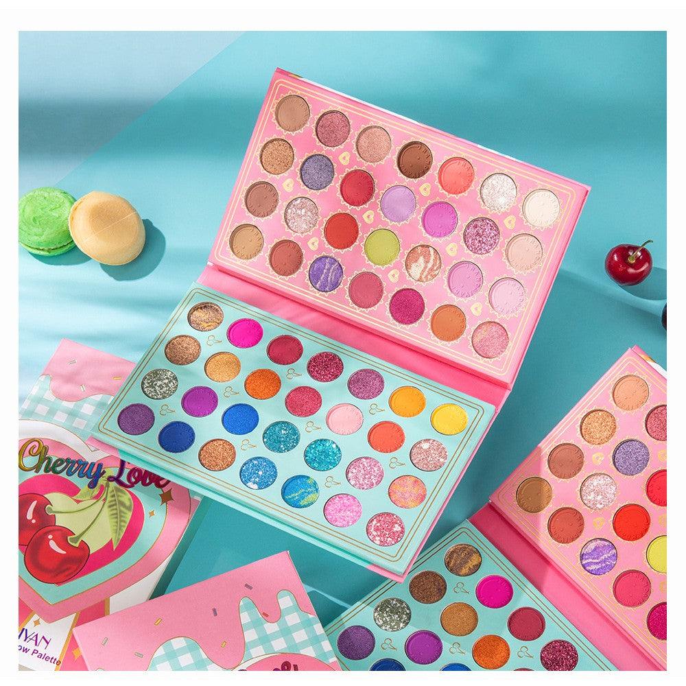 Trusa De Machiaj, Paleta De Farduri Handayan Cherry Love Cu 56 De Culori Pigmentate - vivimall.ro