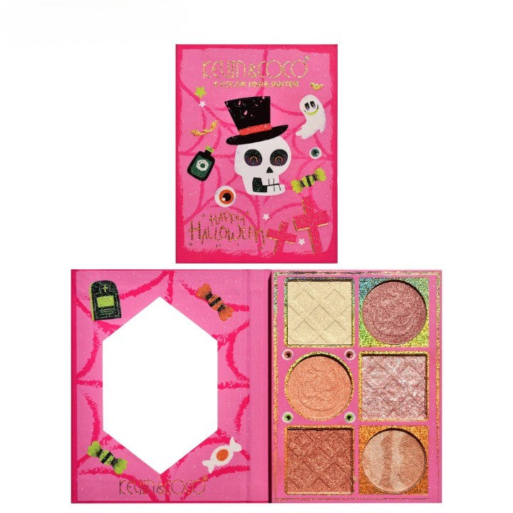 Paleta Iluminatoare, 6 Nuante, Halloween, Culori Calde, Dreptunghiulara, 160G, Valabilitate 24 Luni, 17.4X11.5X1.3 Cm, Varianta B, Nude-Rose - vivimall.ro