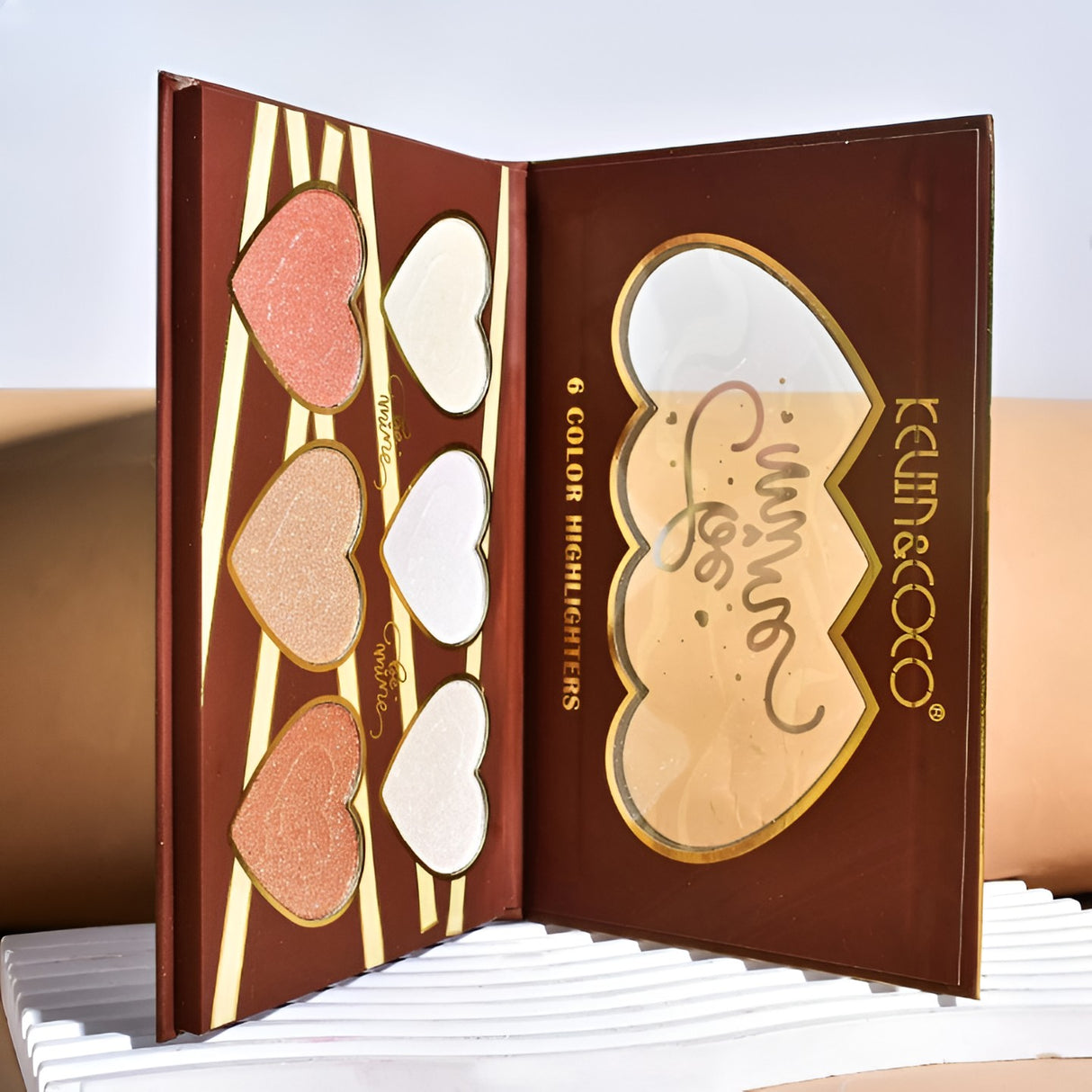 Paleta Iluminatoare, Kevin & Coco, 6 Nuante, Be Mine, Culori Calde, Dreptunghiulara, 140 g, Valabilitate 24 Luni, 17.4x11.5x1.3 cm, Varianta A, Nude - vivimall.ro