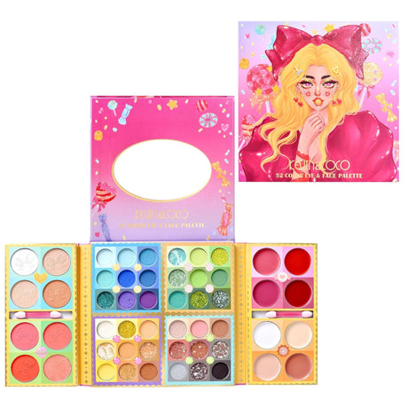 Trusa de machiaj, paleta de farduri Kevin&Coco cu 52 de culori pigmentate, Vivimall - vivimall.ro