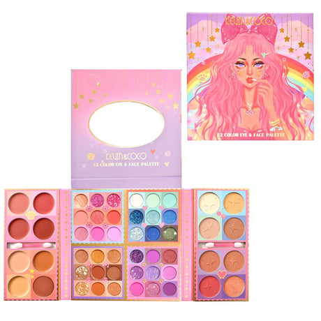 Trusa de machiaj, paleta de farduri Kevin&Coco cu 52 de culori pigmentate si nude, Vivimall - vivimall.ro