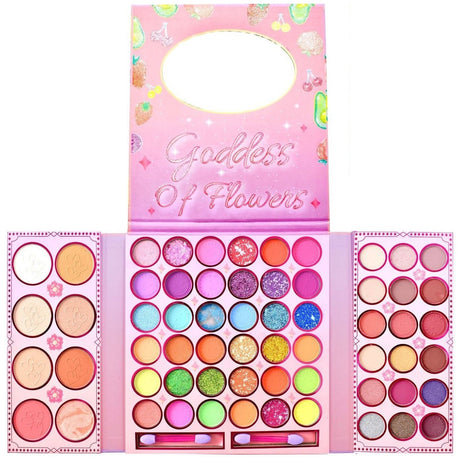 Trusa de machiaj, paleta de farduri si iluminator Kevin&Coco cu 62 de culori pigmentate, Vivimall - vivimall.ro