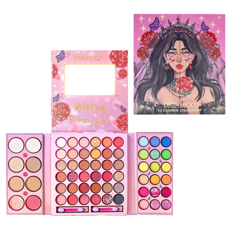 Trusa de machiaj, paleta de farduri Kevin&Coco cu 62 de culori pigmentate si sidefate, Vivimall - vivimall.ro