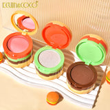 Textură fină a blush-ului și iluminatorului din paleta Kevin&Coco Burger, nuanța 03, detaliu