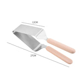 Paleta pentru Taiat si Servit Prajituri, Vivimall, Otel Inoxidabil, Maner Usor de Prins, Divizor Triunghiular, 27 x 12 cm, Roz - vivimall.ro