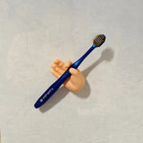 Suport de Baie, Vivimall, Multifunctional, pentru Periute/Cabluri, din PVC, cu Ventuza, Model Mana, 7 x 6.5 cm, Crem - vivimall.ro