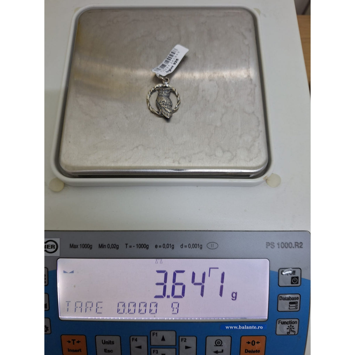 Pandantiv Argint 925 Bufnita pe  Creanga Rotunda - vivimall.ro