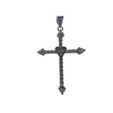 Pandantiv Argint 925 Cruce Mare cu Pietre si Inima - vivimall.ro