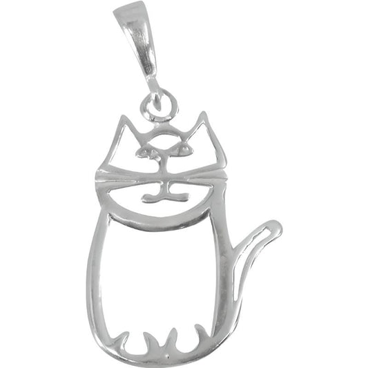 Pandantiv, Jolie Silver, Argint 925, Model Pisica, 2 g, 25x15 mm - vivimall.ro