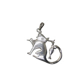 Pandantiv Argint 925 Pisica Pescar - vivimall.ro