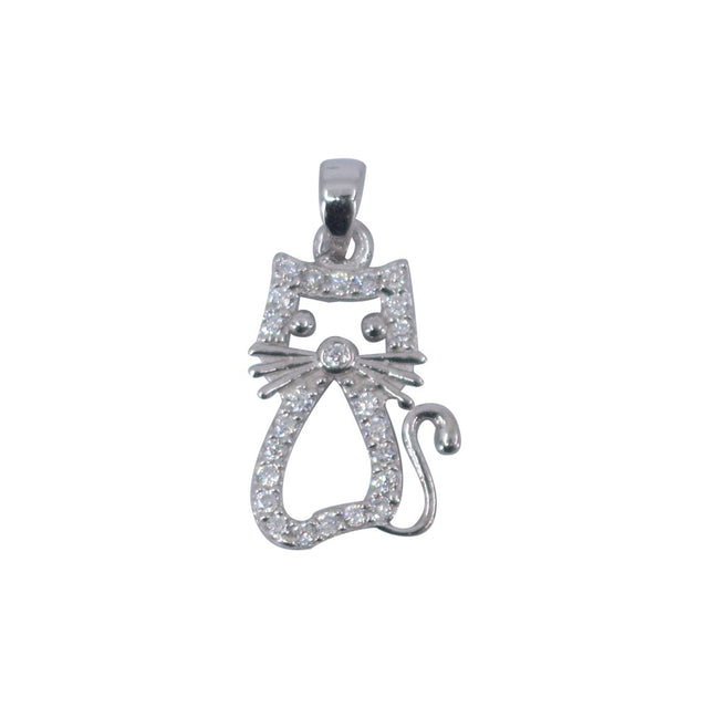 Pandantiv Argint 925 Pisica Pietre - vivimall.ro